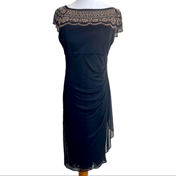 MSK Dresses & Skirts - MSK Black Beaded Cocktail Party Dress Sz 6 NWT